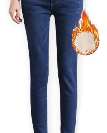 Winter  Fleece Lined Jeggings for Women, High Waist Stretchy Thick Cashmere Jeans Plush Warm Thermal Denim Pants