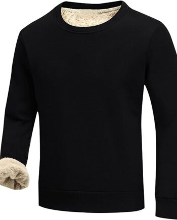 Men's Warm Crewneck Sherpa Lined Fleece Sweatshirt Pullover Tops