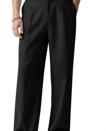 Mens Casual Pants Loose Fit Slacks for Men with Belt Loops