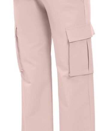 Women's Maternity Cargo Pants with Four Pockets Over The Belly Scrub Pants Pregnancy Clothes