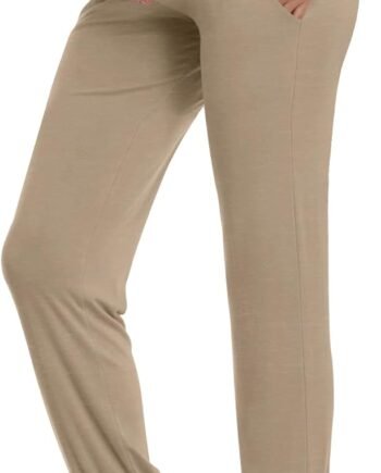 Women's Maternity Pants Stretchy Lounge Workout Pants Casual Loose Comfy Pregnancy Joggers with Pockets