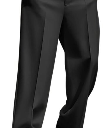 Mens Casual Dress Pants Pleated Wide Leg Baggy Pants Fall Relaxed Fit Slacks Work Trousers