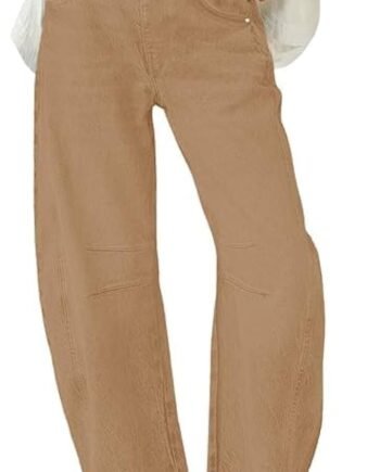 Women's Barrel Jeans for Women Wide Leg Mid Rise Stretchy Loose Denim Ankle Pants Y2k Baggy Boyfriend Jeans