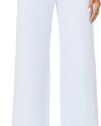 Womens High Waist Wide Straight Leg Trousers Casual Slacks Dress Pants with Pockets