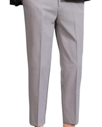 Men’s Cropped Slim Fit Dress Pants Tapered Ankle Dress Pants Suit Pants