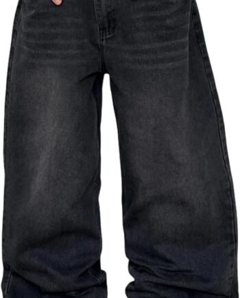 Mens Wide Leg Jeans Super Baggy Pants Y2k Loose Fit Denim Jeans Skater Trousers Streetwear
