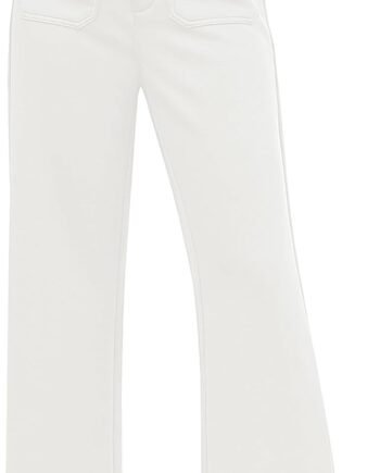 Wide Leg Pants Woman High Waisted Business Casual Elastic Waist Cropped Trouser Pockets Stretch Fall Knit Pants