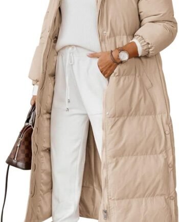 Women's Quilted Lightweight Long Puffer Coat Jacket Thickened Winter Coats Zip Up Baggy Down Outerwear