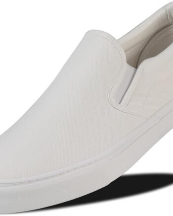 Men's Sneakers Classic Low Top Slip On Shoes Wide Canvas Skate Loafers Sneakers with Soft Insole Causal Dress Shoes for Men Comfortable Walking Shoes Slip on Sneakers for Men