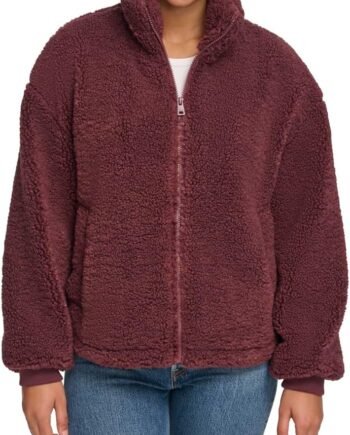 womens Zip Up  Teddy Jacket (Standard & Plus Sizes)