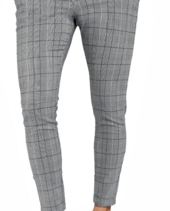 Mens Plaid Dress Pants Stretch Chino Pants Men Slim Fit