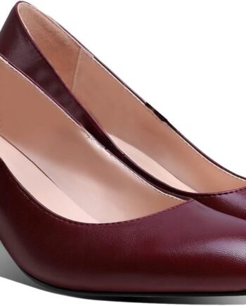 Women Classic Chunky Block Heel Suede Pumps Round Closed Toe Slip On 2 Inch Low Thick Heel Dress Shoes Matte Patent Leather Spring Fashion Office Work Pump Basic Shoe Elegant Wedding 4-11 M US