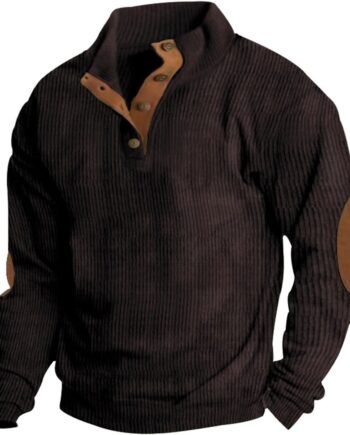 Corduroy Sweaters for Men Fleece Work Sweatshirt Big and Tall Pullover Casual Long Sleeve Fall Winter Clothes