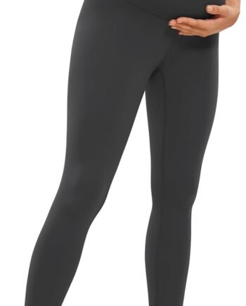 Womens  Maternity Leggings Over The Belly 25" - Buttery Soft Workout Activewear Yoga Pregnancy Pants