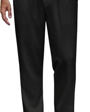 Mens Linen Casual Pants Lightweight Drawstring Beach Pants Elastic Waist Cropped Pants