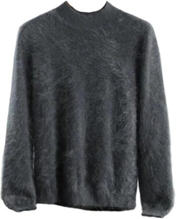 Men’s Cashmere Mock Neck Sweater Long Sleeve Knit Pullover Winter Warm Basic Jumper