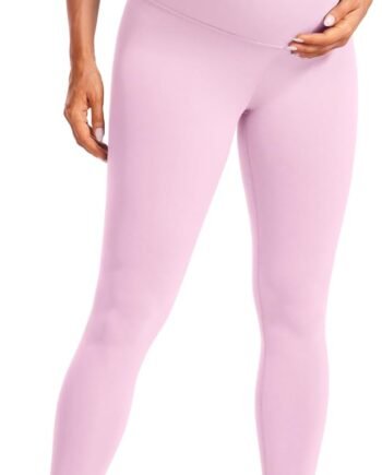 Womens  Maternity Leggings Over The Belly 25" - Buttery Soft Workout Activewear Yoga Pregnancy Pants