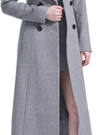 Women's Charming Long Wool Trench Coat Winter Double Breasted Classic Warm Thick Jacket