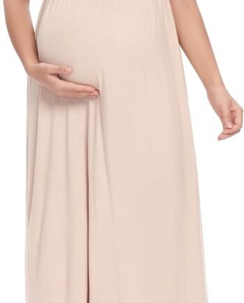 Summer Maternity Dresses for Women Maternity Photoshoot Dress with Decorative Button Baby Shower Dress