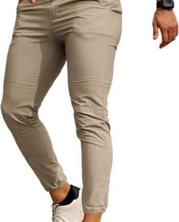 Men's 4-Way Stretch Slim Tapered Fit Golf Joggers -30" 28" 26" Inseam Nylon