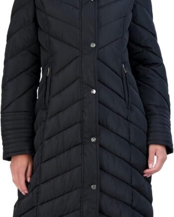 Womens Maxi Puffer Winter Coats - Long Quilted Jackets for Women Weather Resistant Puffer Parka Hooded Jacket