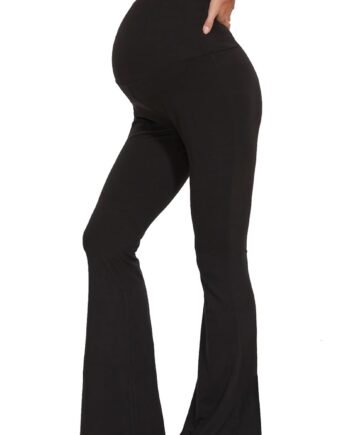 Maternity Buttery Soft Flare Leggings High Waisted Over The Belly Bell Bottoms Casual Yoga Leggings