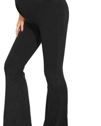Maternity Flare Leggings Over The Belly, Before During After High Waisted Pregnancy Yoga-Leggings