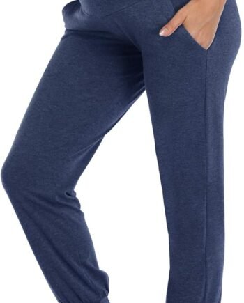 Women's Maternity Pants Stretchy Lounge Workout Pants Casual Loose Comfy Pregnancy Joggers with Pockets