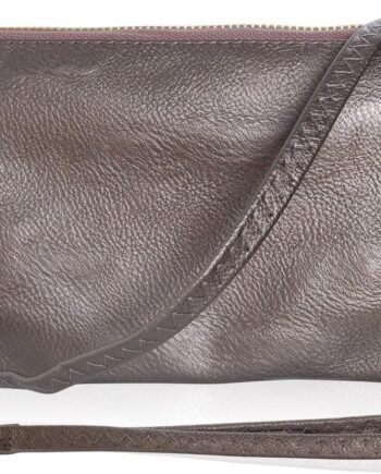 Vegan Leather Wristlet Purse for Women - Small Clutch Purse with Shoulder and Wrist Straps