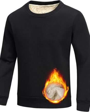 Men's Sherpa Lined Sweatshirt Fleece Crewneck Winter Thermal Thick Pullover Top