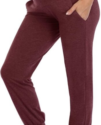 Women's Maternity Pants Stretchy Lounge Workout Pants Casual Loose Comfy Pregnancy Joggers with Pockets
