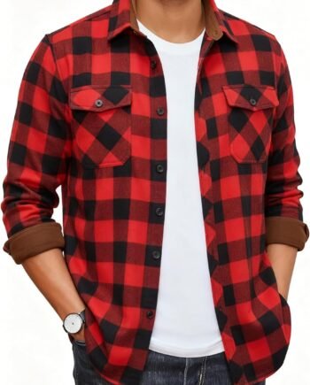 Mens Flannel Shirt Long Sleeve Soft Smooth Plaid Shirts Casual Button Down with Pocket Regular Fit Tops