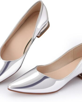 Women's Chunky Closed Toe Low Block Heels Work Pumps Comfortable Dress Wedding Shoes for Party Office