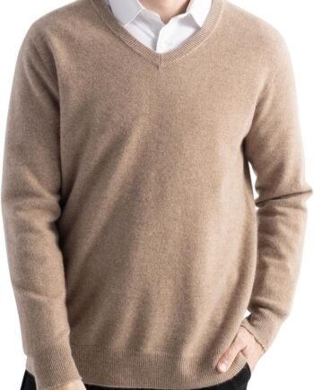 Men's 100% Merino Wool Sweater 2025 Fall Winter First-Line Ready to Wear V Neck Long Sleeve Seamless Knit Sweater