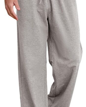 Men's Cotton Yoga Sweatpants Athletic Lounge Pants Open Bottom Casual Loose Sweat Pants for Men with Pockets