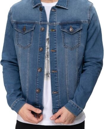 Men's  Button Down Denim Jacket Fashion, Classic Long Sve Jean Jacket