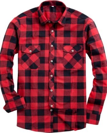 Men's Button Down Regular Fit Long Sleeve Plaid Flannel Casual Shirts