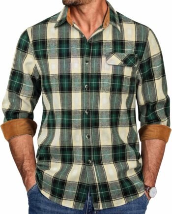 Mens Flannel Shirts Long Sleeve Button Down Shirt Casual Shirts Work Shirts for Men