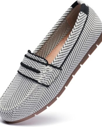 Loafers for Women Comfortable Dressy Casual Work Flats Lightweight & Breathable Slip On Walking Shoes Knit