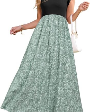 Women 2025 Spring Summer Dresses Maternity Sleeveless Ribbed Fashion Casual Outfits Maxi Dress with Pockets