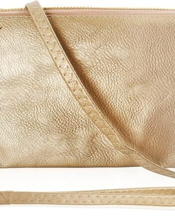 Vegan Leather Wristlet Purse for Women - Small Clutch Purse with Shoulder and Wrist Straps