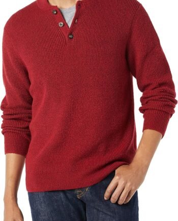 Men's Long-Sleeve Soft Touch Henley Sweater