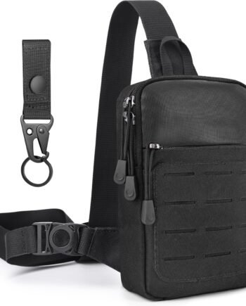 Tactical Sling Bag Small  Zipper Mens  Crossbody Work Tool Utility Bag with Tactical Keychain