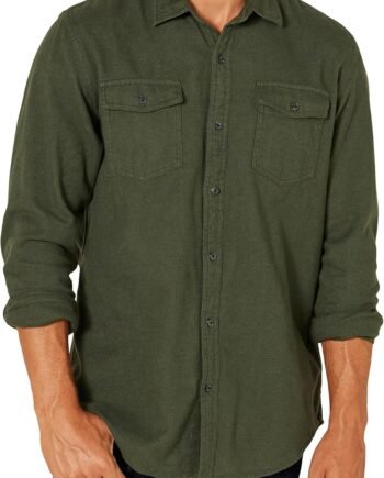 Mens Regular-Fit Long-Sleeve Two-Pocket Flannel Shirt
